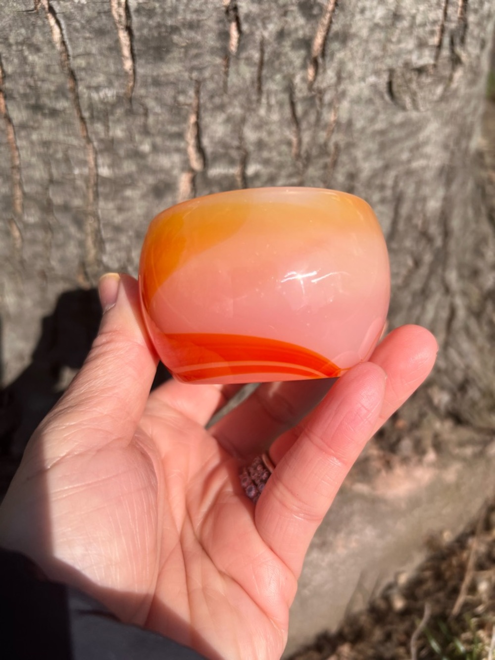 Red (1) agate bowl | crystal
